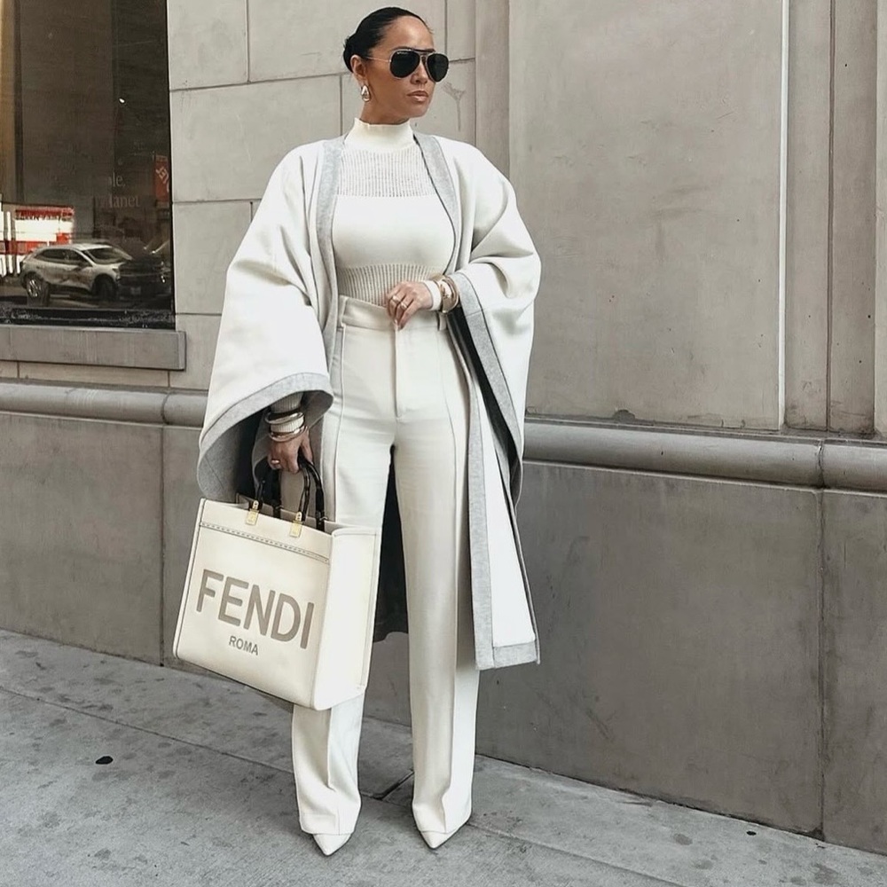 Elegant high Waisted White Women's Pants